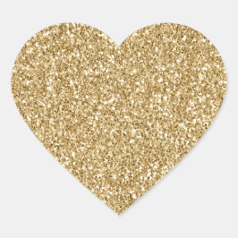 Gold Glitz Glitzer Herz-Aufkleber
