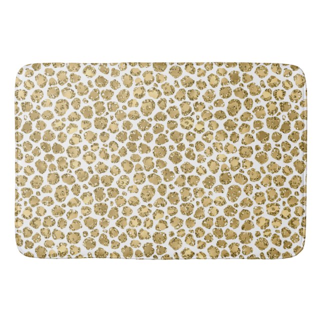 Gold Glitz Glitzer Leopard      Badematte (Vorderseite)