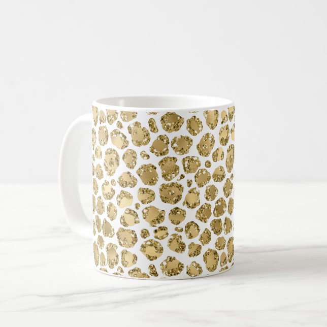 Gold Glitz Glitzer Leopard      Kaffeetasse (Vorderseite Links)