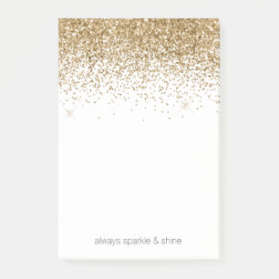 Gold Glitz Glitzer Post-it Klebezettel