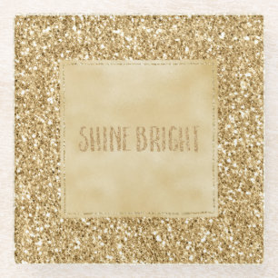 Gold Glitz Glitzer Sparkle Glasuntersetzer