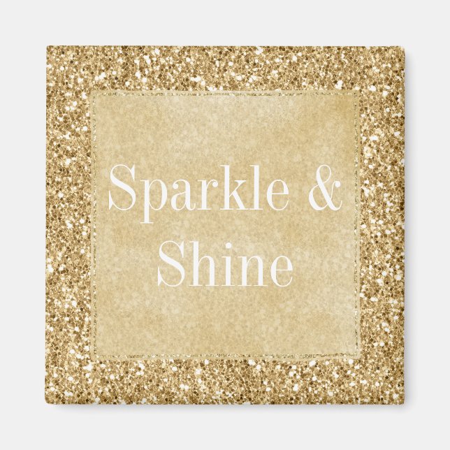Gold Glitz Glitzer Sparkle Magnet (Vorne)