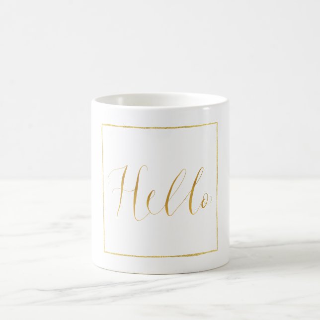 Gold Glitz Hello Kaffeetasse (Mittel)