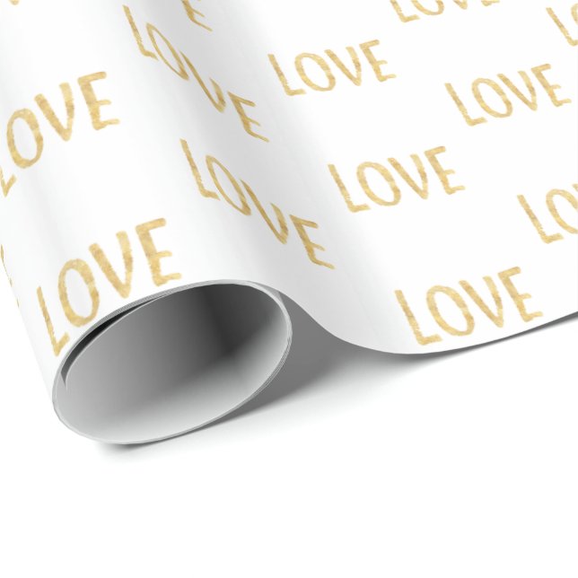 Gold Glitz Liebe Geschenkpapier (Rolleneckpunkt)