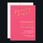 Gold Glitzer 21. Geburtstag Party Einladung<br><div class="desc">.</div>