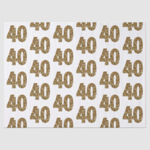 Gold Glitzer 40. Geburtstag Seidenpapier