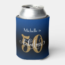 Gold Glitzer 50 & Fabulous Blue Ombre Geburtstag