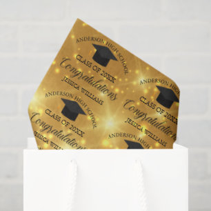 Gold Glitzer Absolvent Elegant Individueller Absol Seidenpapier