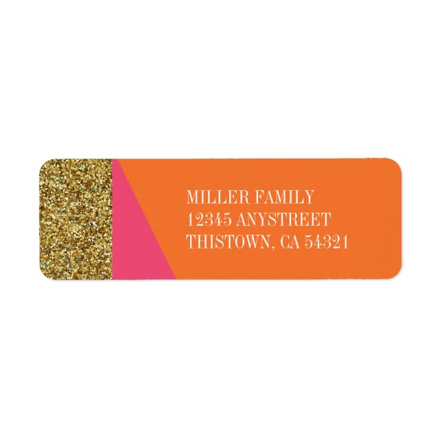 Gold Glitzer Address Labels (Vorne)