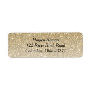 Gold Glitzer-Adressenaufkleber
