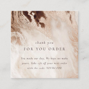 Gold Glitzer Agate Vielen Dank für Ihre Bestellung Quadratische Visitenkarte