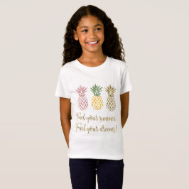 Gold Glitzer Ananas Traumpflanzen Typografie T-Shirt