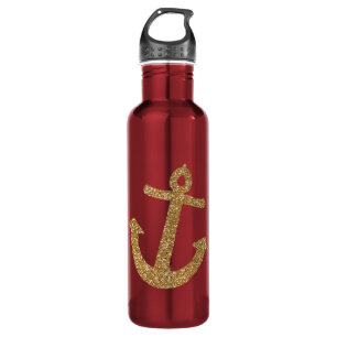 Gold Glitzer Anchor Edelstahlflasche
