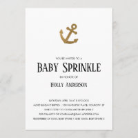 Gold Glitzer Anchor Simple Baby Sprinkle