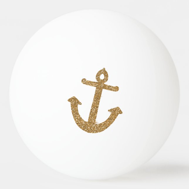 Gold Glitzer Anchor Tischtennisball (Vorderseite)