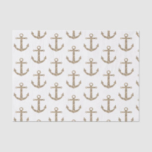 Gold Glitzer Anchors Nautical Glam Elegante Seidenpapier