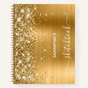 Gold Glitzer and Foil Girly Sketchbook Notizbuch