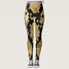 Gold Glitzer Animal Print Leggings