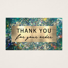 Gold Glitzer aquamarin Opal Discount Card