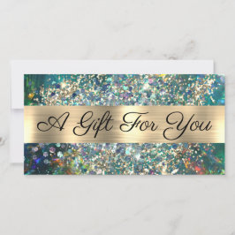 Gold Glitzer aquamarin Opal Geschenkgutschein