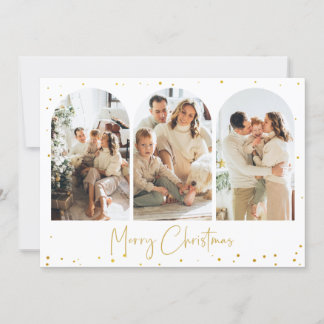 Gold Glitzer Arch Weihnachtskarte Foto Grußkarte Einladung