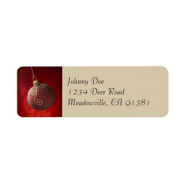 Gold Glitzer auf dem Roten Ornament-Label (Vorne)