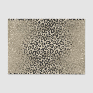 Gold Glitzer auf Ombre Leopard Hintergrund  Seidenpapier