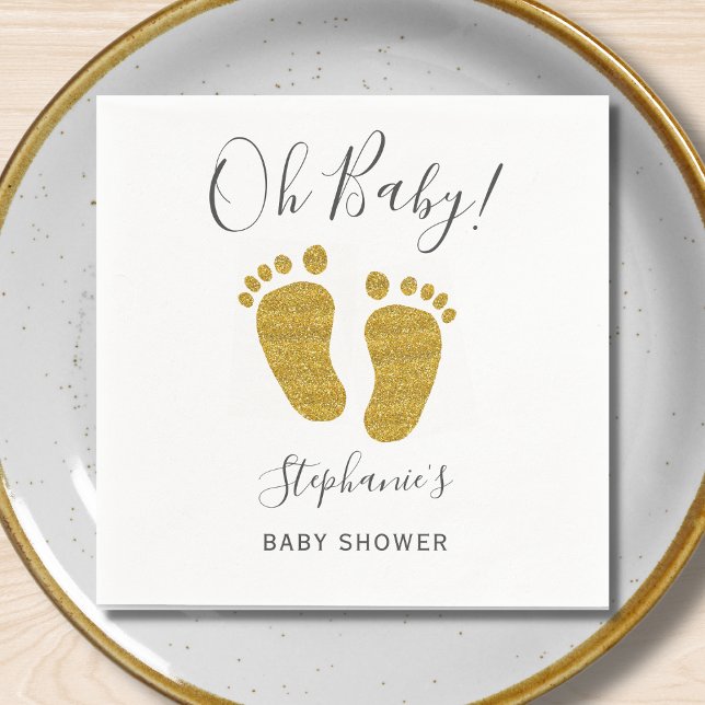Gold Glitzer Baby Feet Serviette (Von Creator hochgeladen)