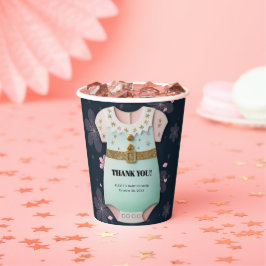 Gold Glitzer Baby Kleidung Floral Baby Dusche Pappbecher