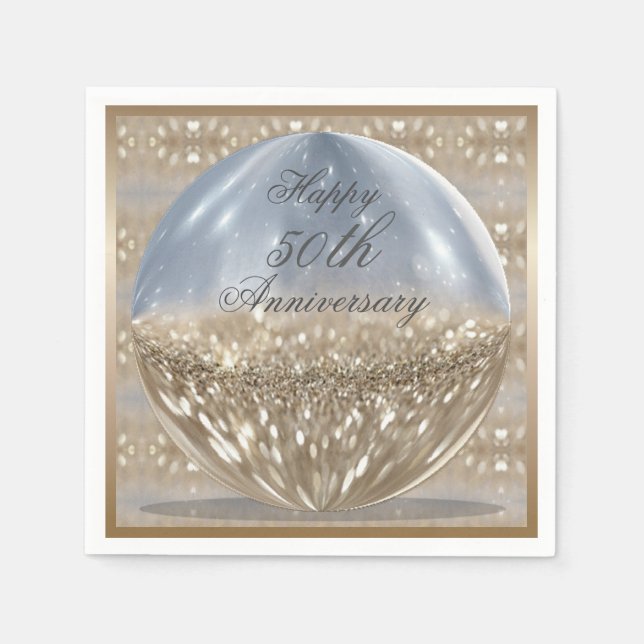 Gold Glitzer Ball Napkins Serviette (Vorderseite)