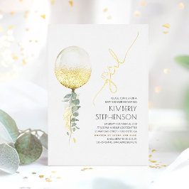 Gold Glitzer Ballon Niedlich Baby Dusche Es ist ei Folieneinladung