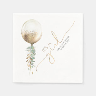Gold Glitzer Balloon Garland Elegant Babydusche Serviette
