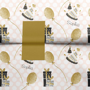 Gold Glitzer Balloons und Party Hats Kindergeburts Seidenpapier
