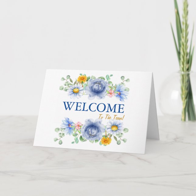 Gold Glitzer Band mit White Border Willkommenswage Karte (Vorderseite)