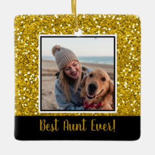 Gold Glitzer Beste Tante Ewige Weihnachten Keramikornament
