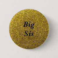 Gold Glitzer Big Sis Baby Duschknopf