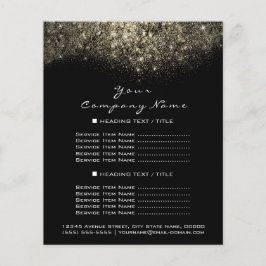 Gold Glitzer Black Abstrakt Confetti Preise Flyer