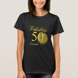 Gold Glitzer Black Fabulous 50. Geburtstag T-Shirt