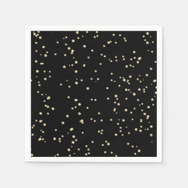 Gold Glitzer Black New Year's Eve Serviette