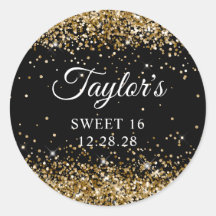 Gold Glitzer Black Sweet 16