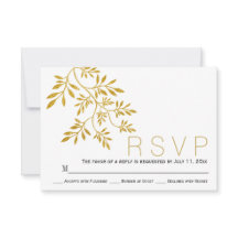 Gold Glitzer Blätter Zweig moderne Hochzeit RSVP
