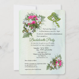 Gold Glitzer Blume Bouquet Junggeselinnen-Abschied Einladung