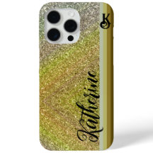 Gold Glitzer Blush Monogram Case-Mate