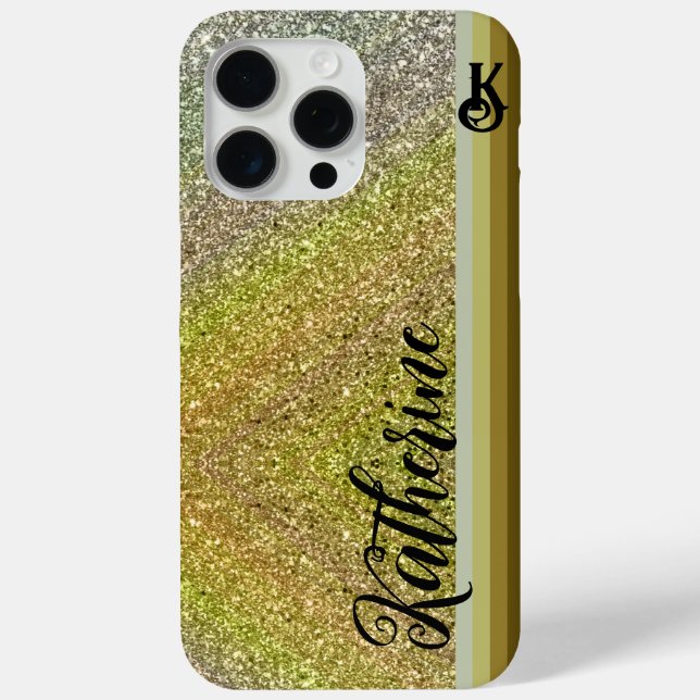 Gold Glitzer Blush Monogram Case-Mate Case-Mate iPhone Hülle (Rückseite)