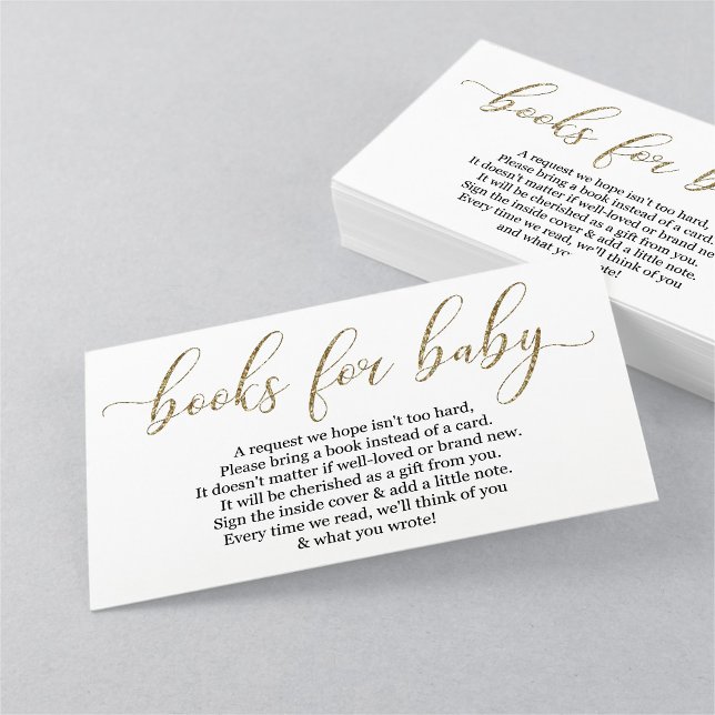 Gold Glitzer Book Request - Baby Shower Einladung (Von Creator hochgeladen)