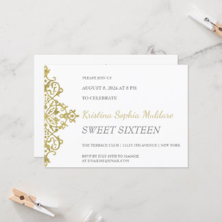 Gold Glitzer Border Party Einladung