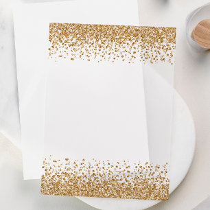 Gold Glitzer Borders Wedding Vellum