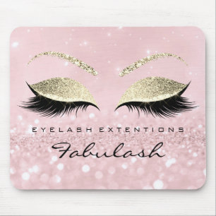 Gold Glitzer Branding Beauty Studio Lashes Pink Mousepad