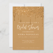 Gold Glitzer Bridal Dusche Einladungen - Elegant