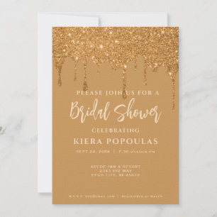 Gold Glitzer Bridal Dusche Einladungen - Elegant